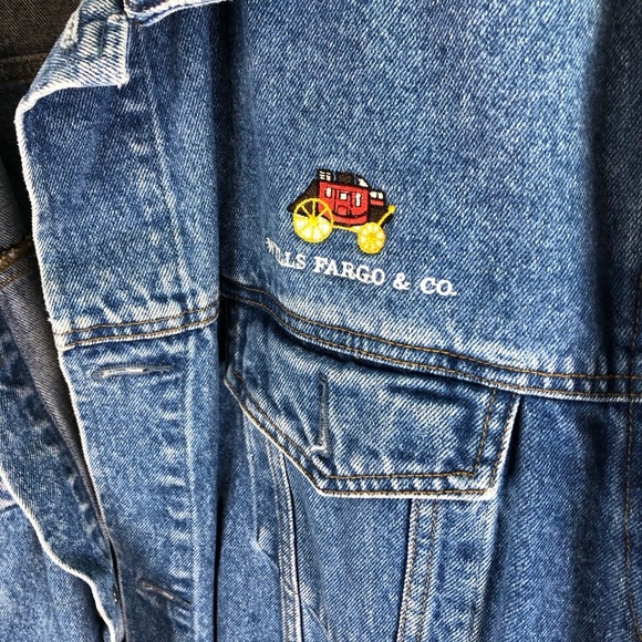 90's Vtg Port Authority Mens Denim Jean Jacket Sz L Trucker Medium Wash Cotton - Picture 11 of 11